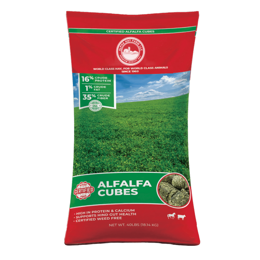 Buy Alpha Hay Farm Certified Alfalfa Cubes 40 LB Bagged forage for sale